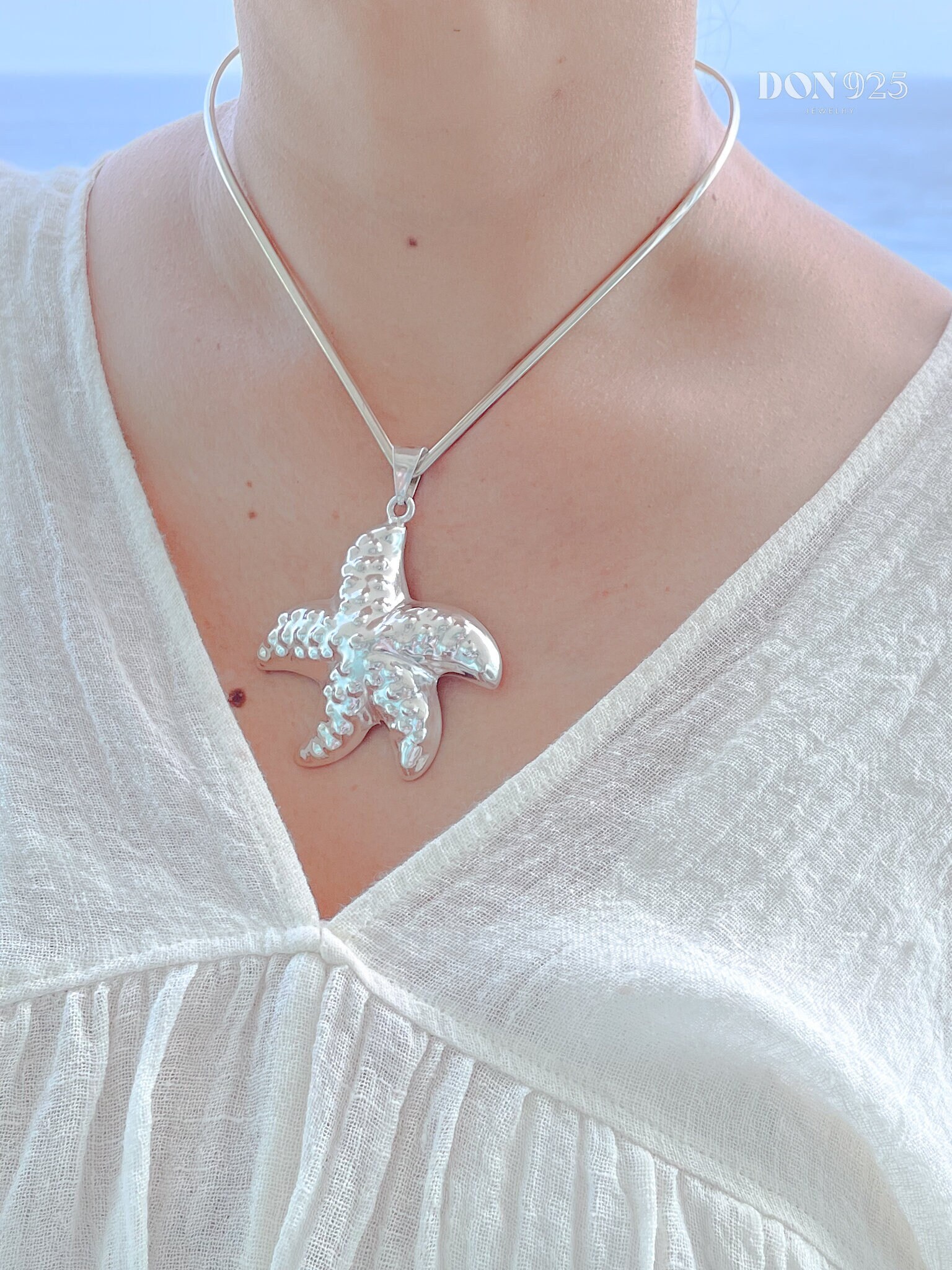 3 Pezzi/set Collana Con Ciondolo A Forma Di Stella Marina/cuore - Foto 6