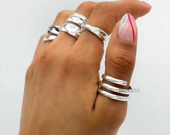 Sterling Silver Crossover Ring, Infinity Ring, Interlocking