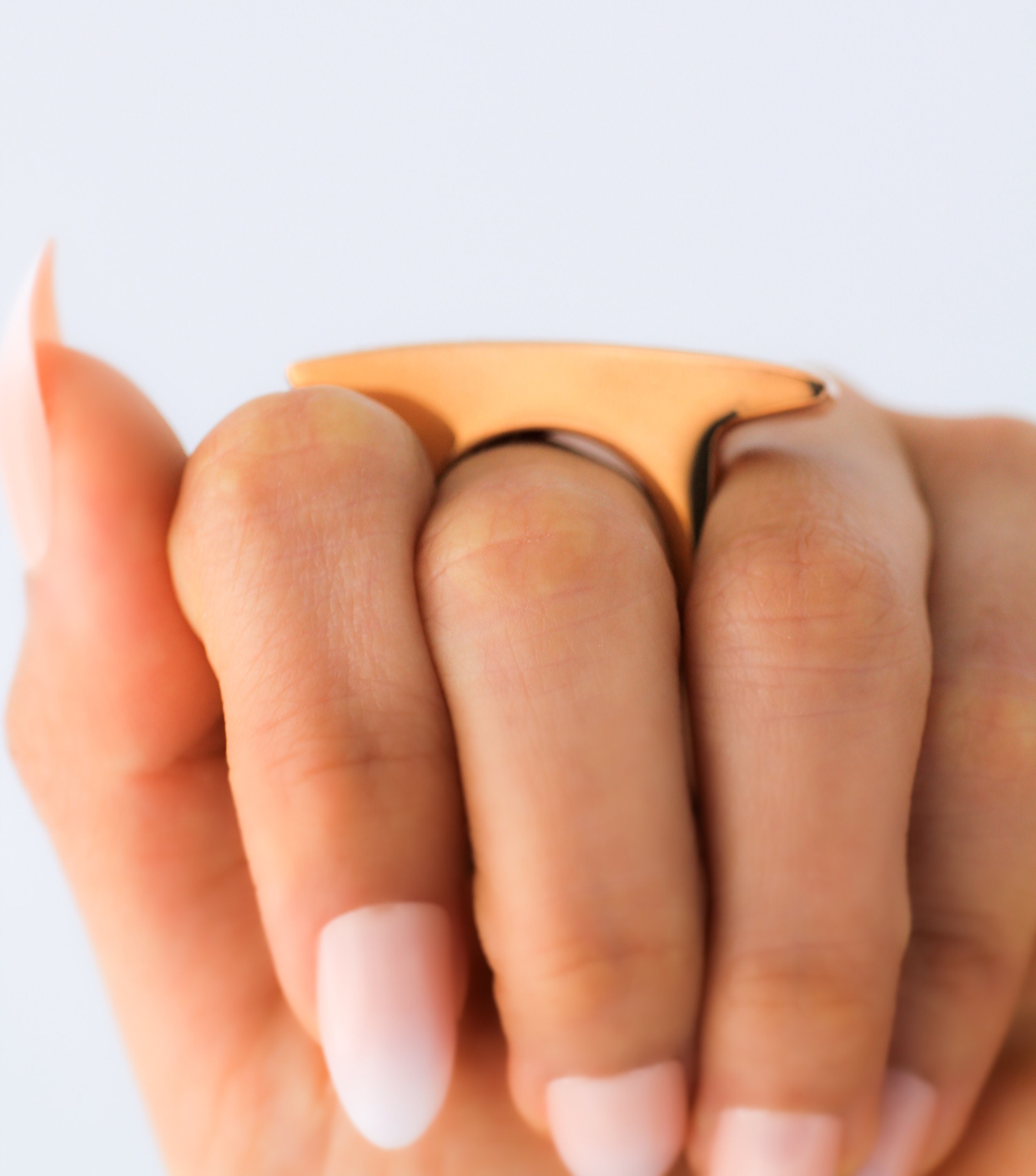 Long Bar Ring Copper Ring Geometric Ring Chunky Ring Etsy