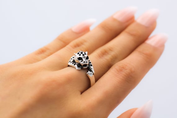 Sterling Silver Ring, Leopard Ring, Cheetah Ring, Cat Ring