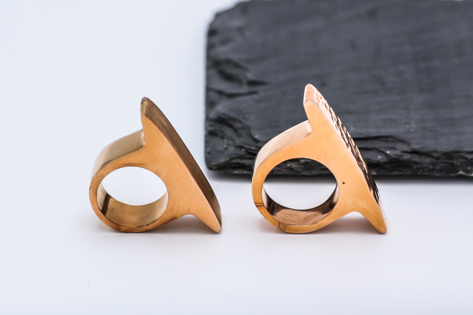 Long Bar Ring Copper Ring Geometric Ring Chunky Ring Etsy