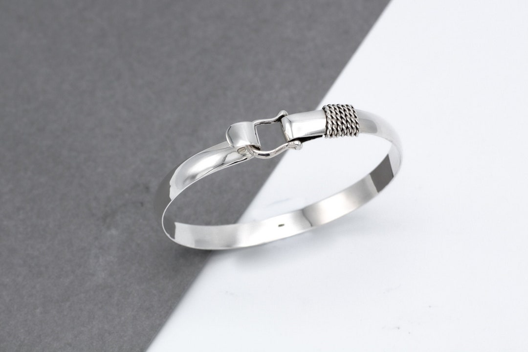 Sterling Silver Belt Bangle Bracelet: Solid Unisex Design - Etsy