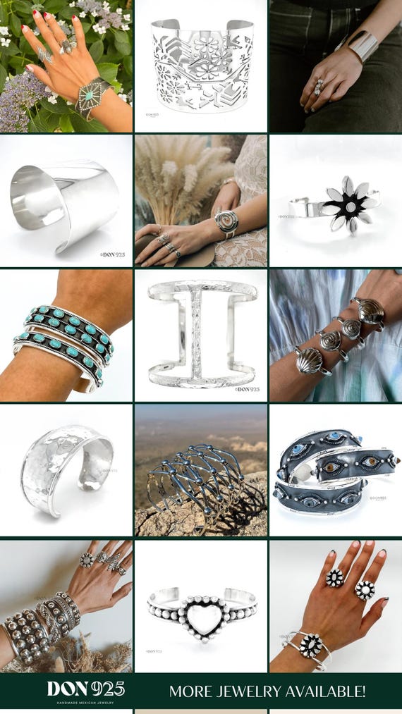 Sterling Silver Wide Cuff Bracelet, Cross Bracelet, Statement 