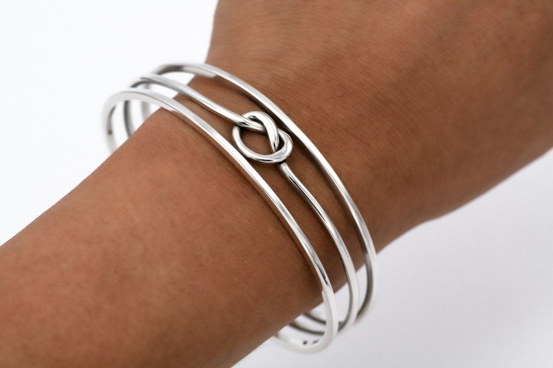 sterling silver tie the knot bracelet