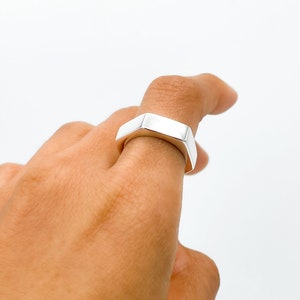 Solid Sterling Silver Nut Ring, Unisex Hexagon Ring, Geometric Chunky Ring image 5