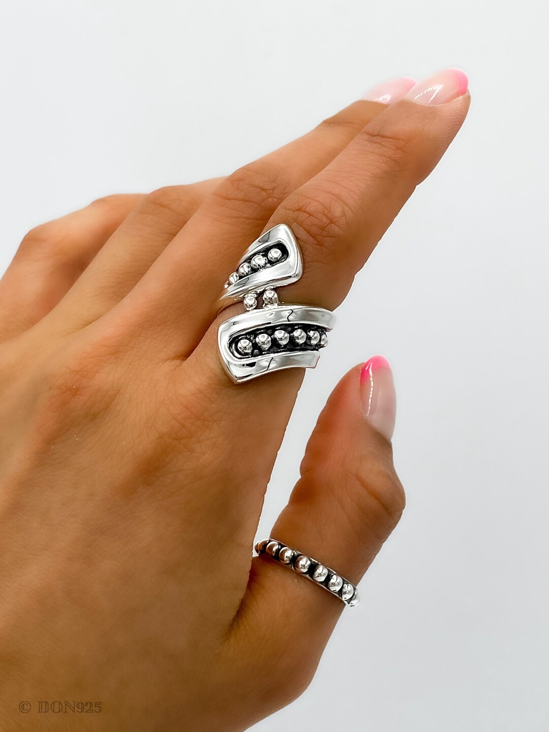 Sterling Silver Ring, Boho Ring, Wrap Rustic Silver Ring, Statement Ring, Bohemian Ring, Chunky