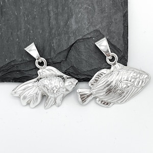 Sterling Silver Pendant, Fish Pendant, Fish Jewelry, Big Silver Fish Pendant, Statement Pendant