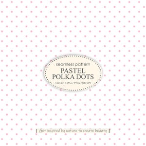 Motivo senza cuciture a pois rosa pastello | design per tessuto | carta da parati | stampa per neonati | JPG, PNG, uso commerciale | Carta digitale #D0001