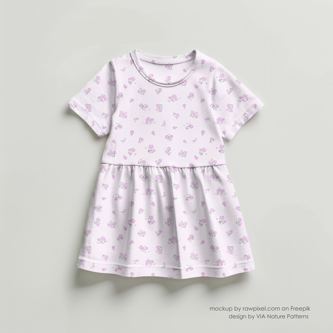 Baby Ditsy Flower Pattern Full Button Design Waffle Knit Rompers