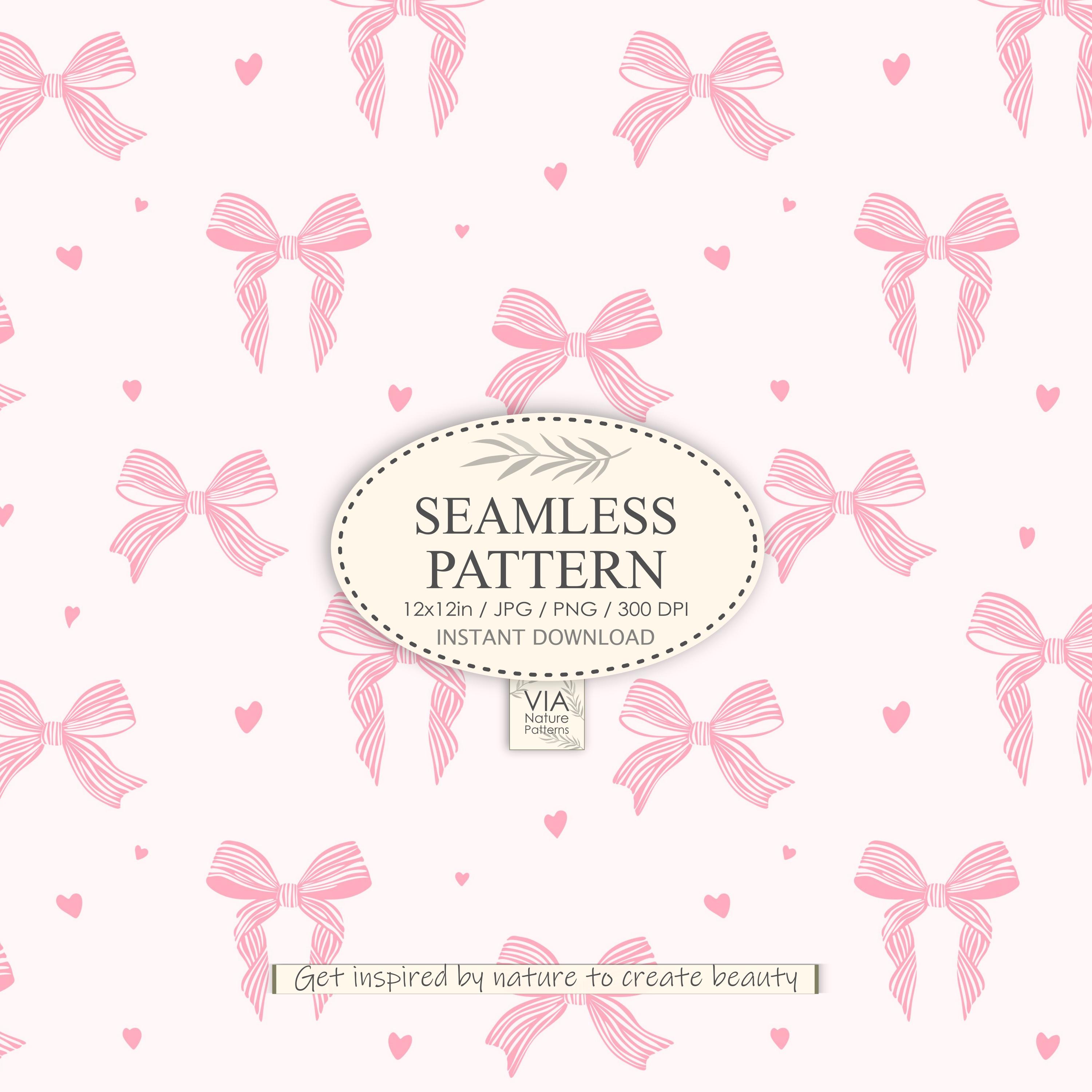Delicate Pink Bows Seamless Pattern | Coquette Bows Pattern | Fabric ...