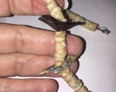 Vintage chunky Southwestern Birds Fetish Necklace - carved - mother of pearl - choker - mop - jewelry