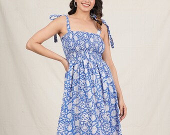 Floral Print Regular Wear Dress Printed Cotton Summer Sleeveless Top Casual Wear Dress Regular Top Summer Dress Gift For Her