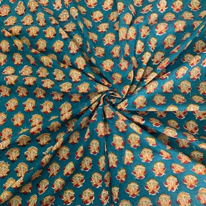 Running Loose Dressmaking Fabric By The Yard, Jaipuri Fabric Craft Sewing Rug Making, Block Printed 100% Pure Cotton Cloth, Pillows Cushions