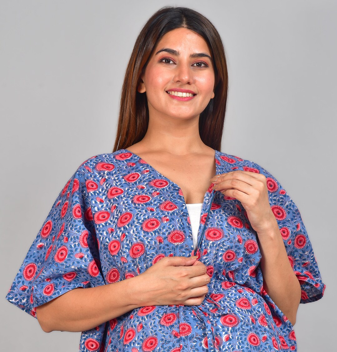 Pink Floral Rayon Maternity Kaftan main image 1