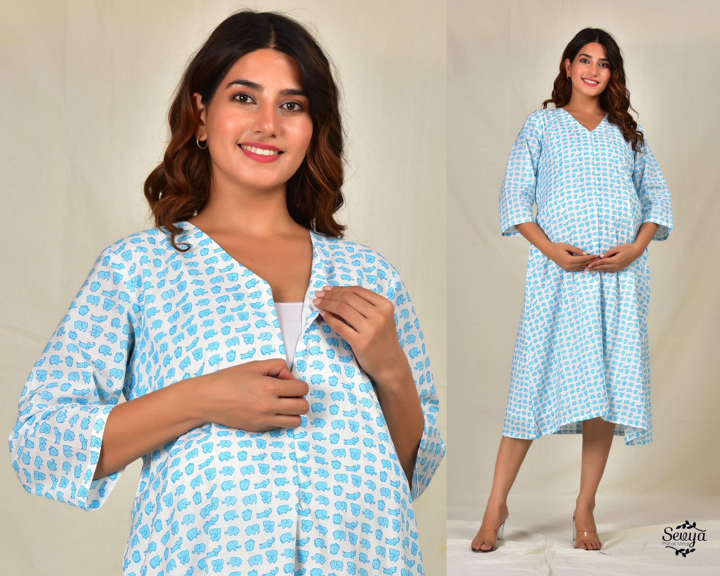 Buy Maternity Labor Delivery Gown Hospital Nightgown Nursing Nightdress  with Matching Pillowcase Online at desertcartINDIA