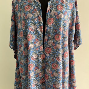 Hand Block Print Maternity Kaftan With Breast Feeding Zip Handmade Cotton Dress Printed Nursing Wear Gown Gift For Her