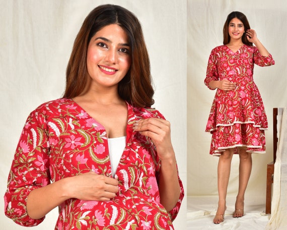 Cotton breastfeeding dress sale