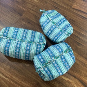 Printed Cosmetic Pouch Hand Block Print Cotton Bag Pouch Purse Organiser Pouch Abstract Zipper Pouch Cosmetic Bag Gift For Her