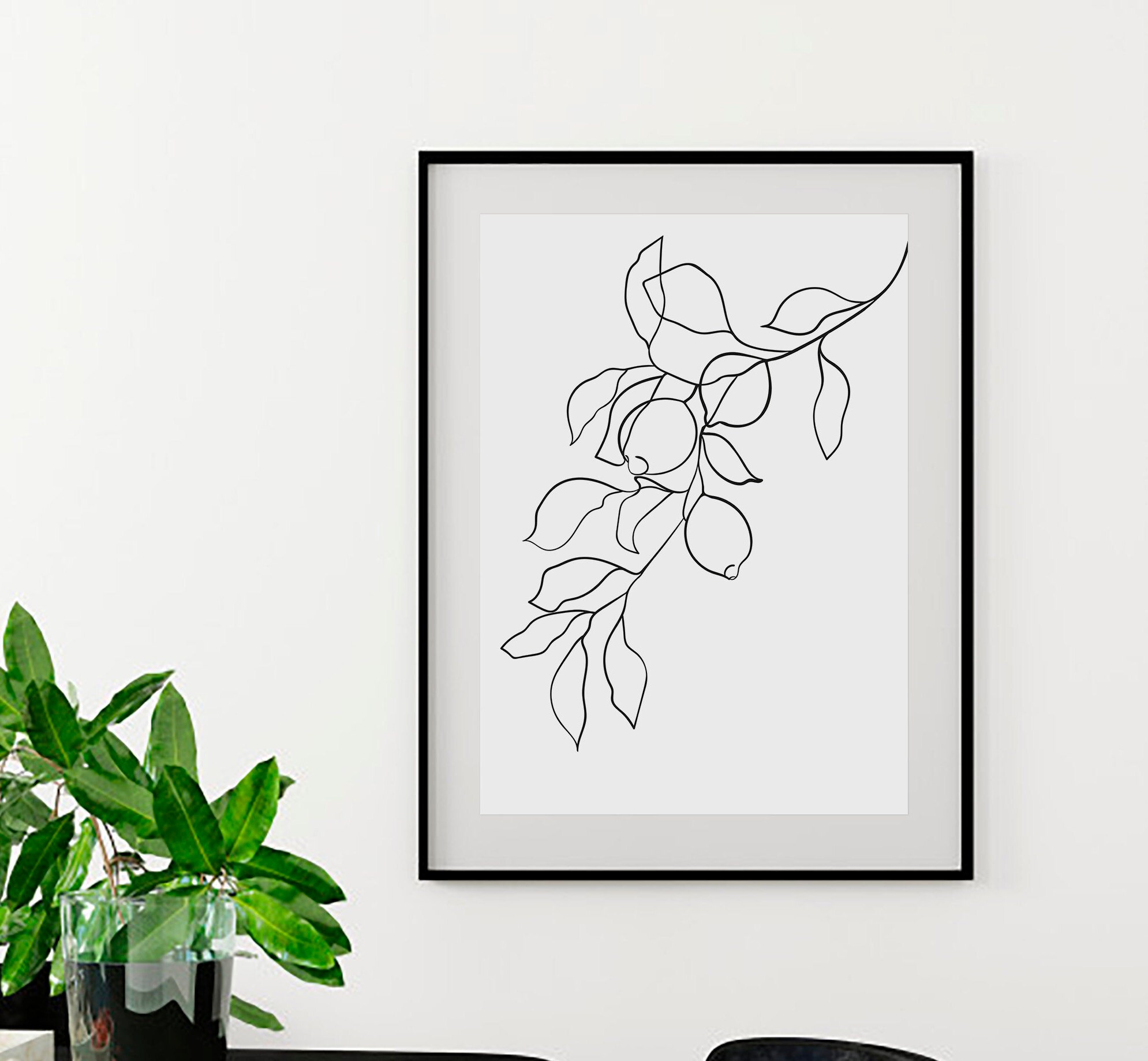  Minimalist  Plant  Prints Printable Line Drawing  Lemon 