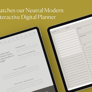 Pu&ograve; includere: Un'app di pianificazione digitale sullo schermo di un tablet. L'app include un pianificatore giornaliero con sezioni per la concentrazione, le priorit&agrave; e un elenco di cose da fare. L'app include anche una vista del calendario e una sezione per le affermazioni quotidiane e la gratitudine.