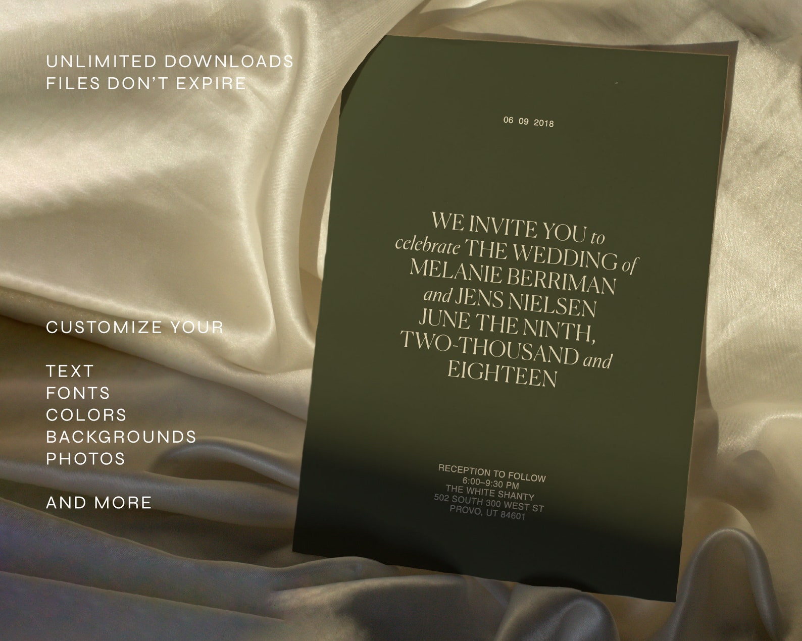 Classy Wedding Invitation Template, Minimalist Wedding Invitation