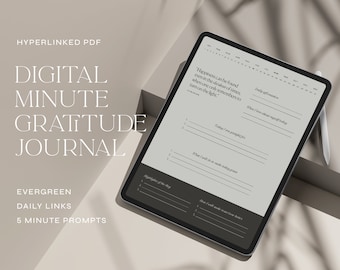 Diario digitale minimalista della gratitudine: affermazioni di 5 minuti (PDF Evergreen con collegamento ipertestuale)