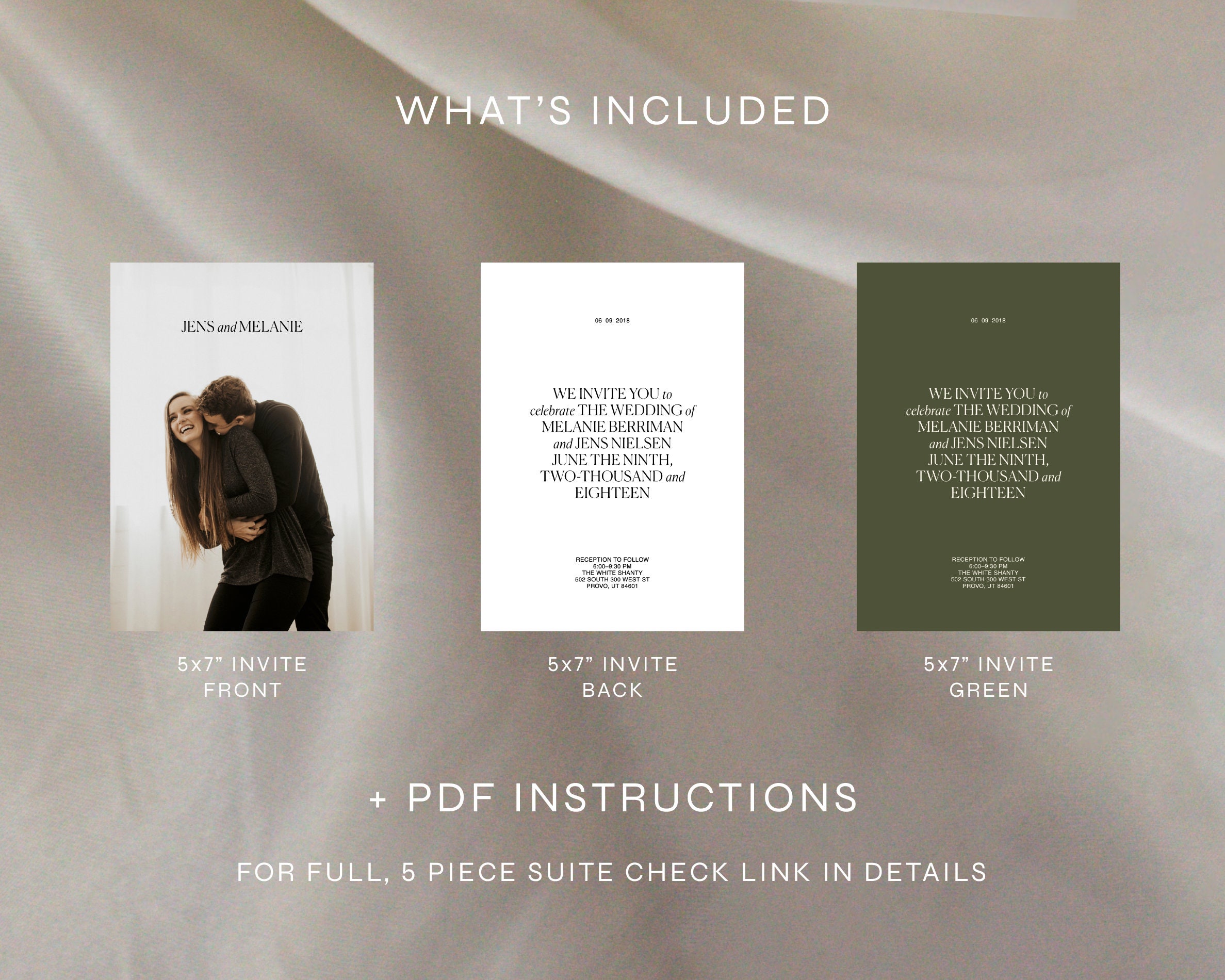 Classy Wedding Invitation Template, Minimalist Wedding Invitation