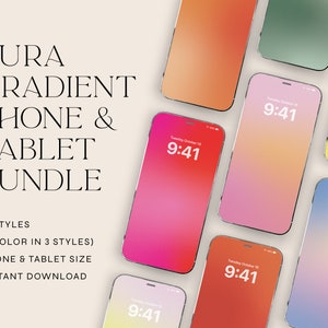 Gradient Background Bundle, Aura Gradient, Backgrounds for Phone Tablet iPad, Background Bundle, Phone Lock Screen, Social Media Bundle