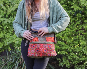 Vintage Hmong Hippie Style Hand Made Cross Body Bag