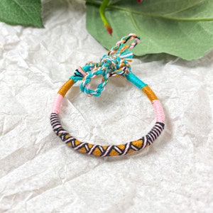 HANDMADE Surfer Beach Bracelets / Anklets Pink, Blue & Orange