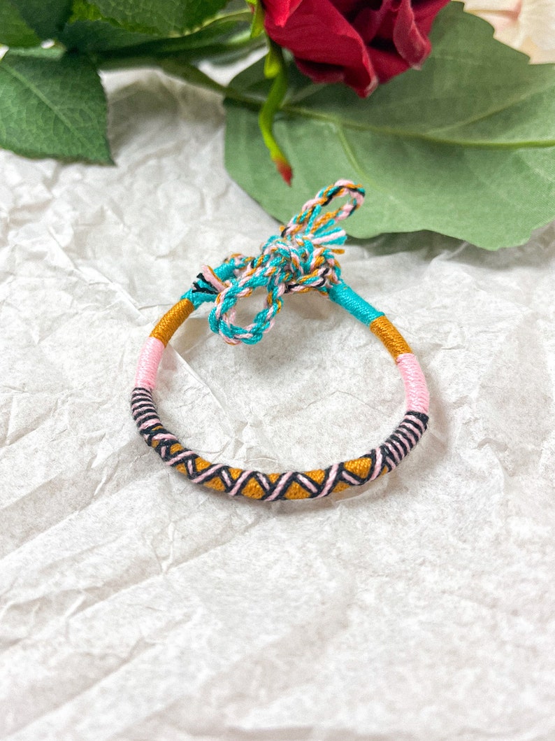 HANDMADE Surfer Beach Bracelets / Anklets Pink, Blue & Orange