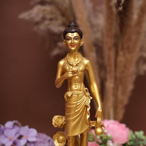 Golden Neelkanth Varni Statue: Swaminarayan Idol for Home Temple