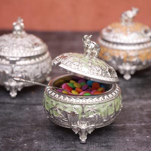 Handgeformte Stickerei Ornament Marmelade, Zuckerdose, Silber, Gold, Cookie Box, Aufbewahrungsbox Candy Buffet, Snack-Buffet, Dessert-Buffet, Geschenkbox
