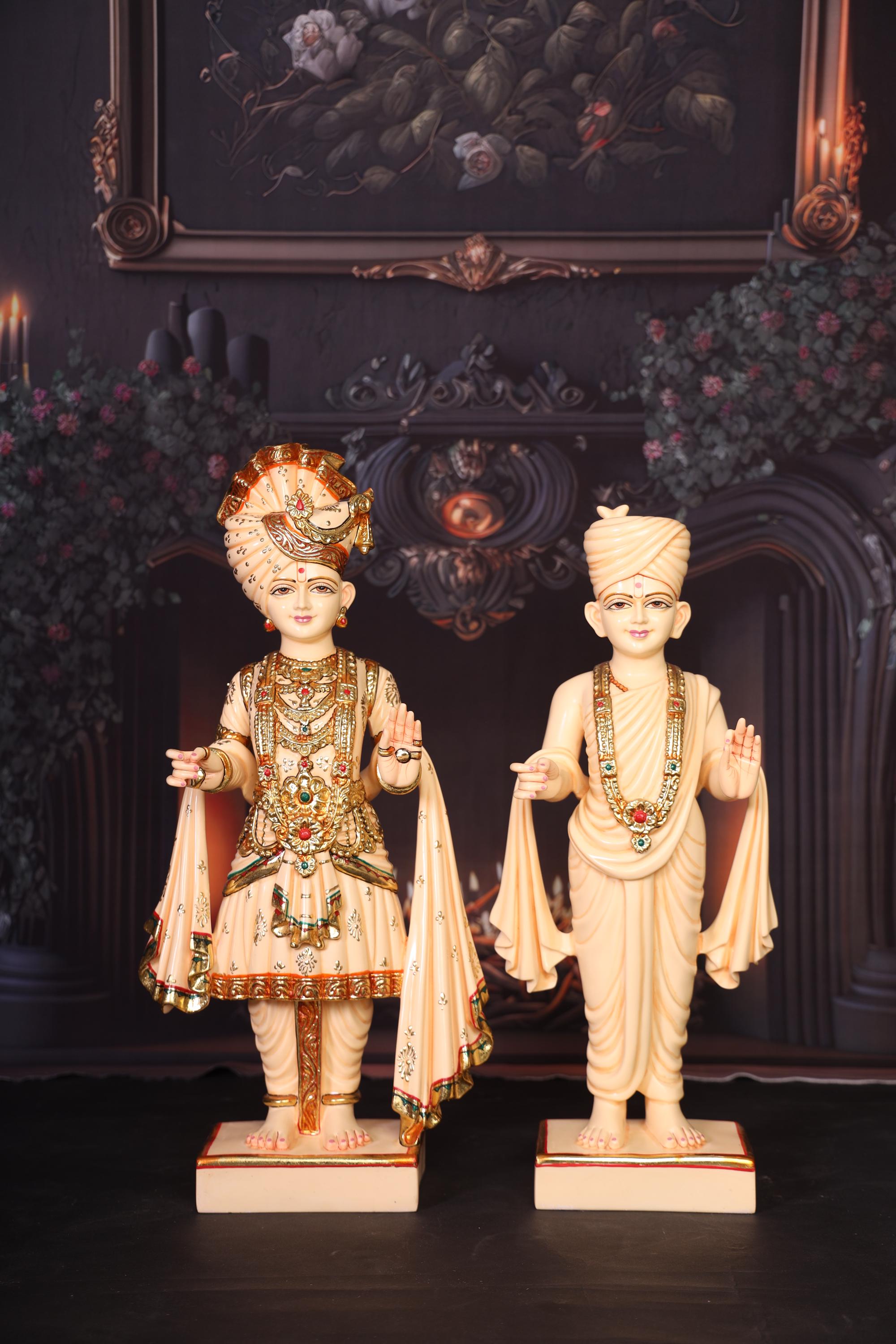 Akshar Purushottam 24 Inch Statue | Swaminarayan Murti | Marble Dust ...