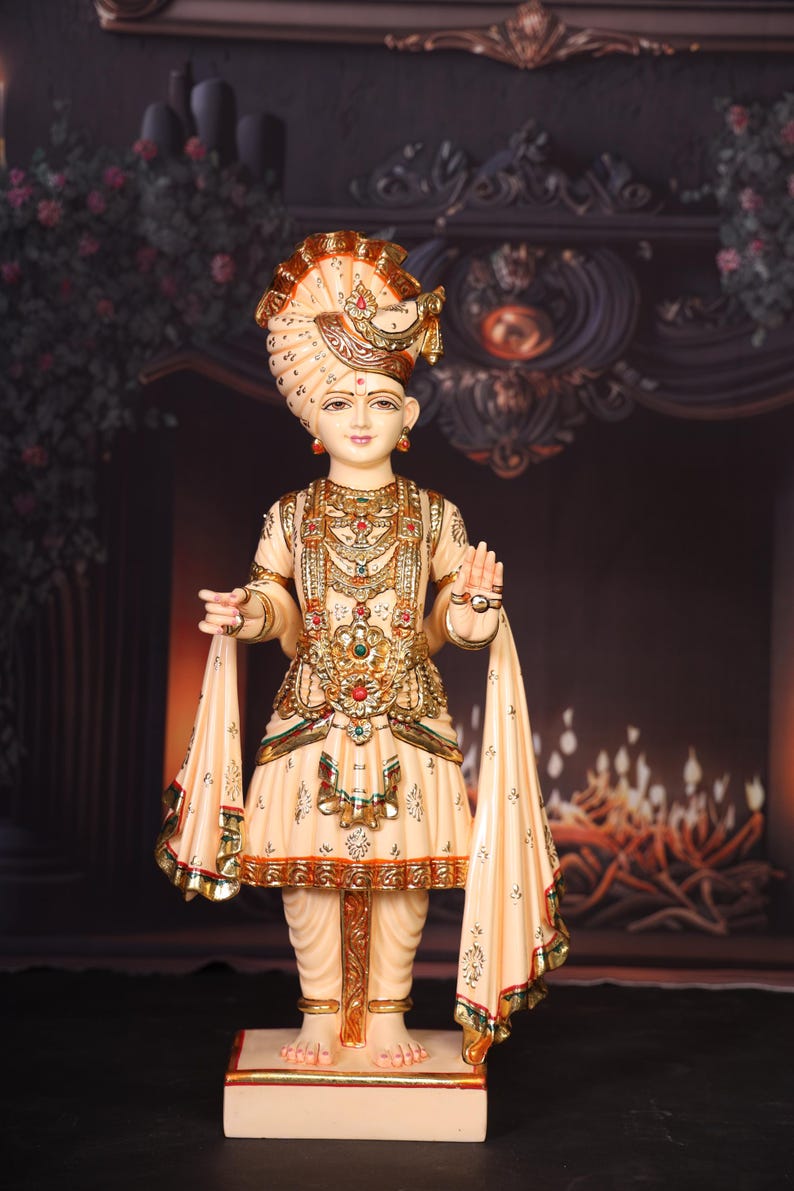 Akshar Purushottam 24 Inch Statue | Swaminarayan Murti | Marble Dust ...