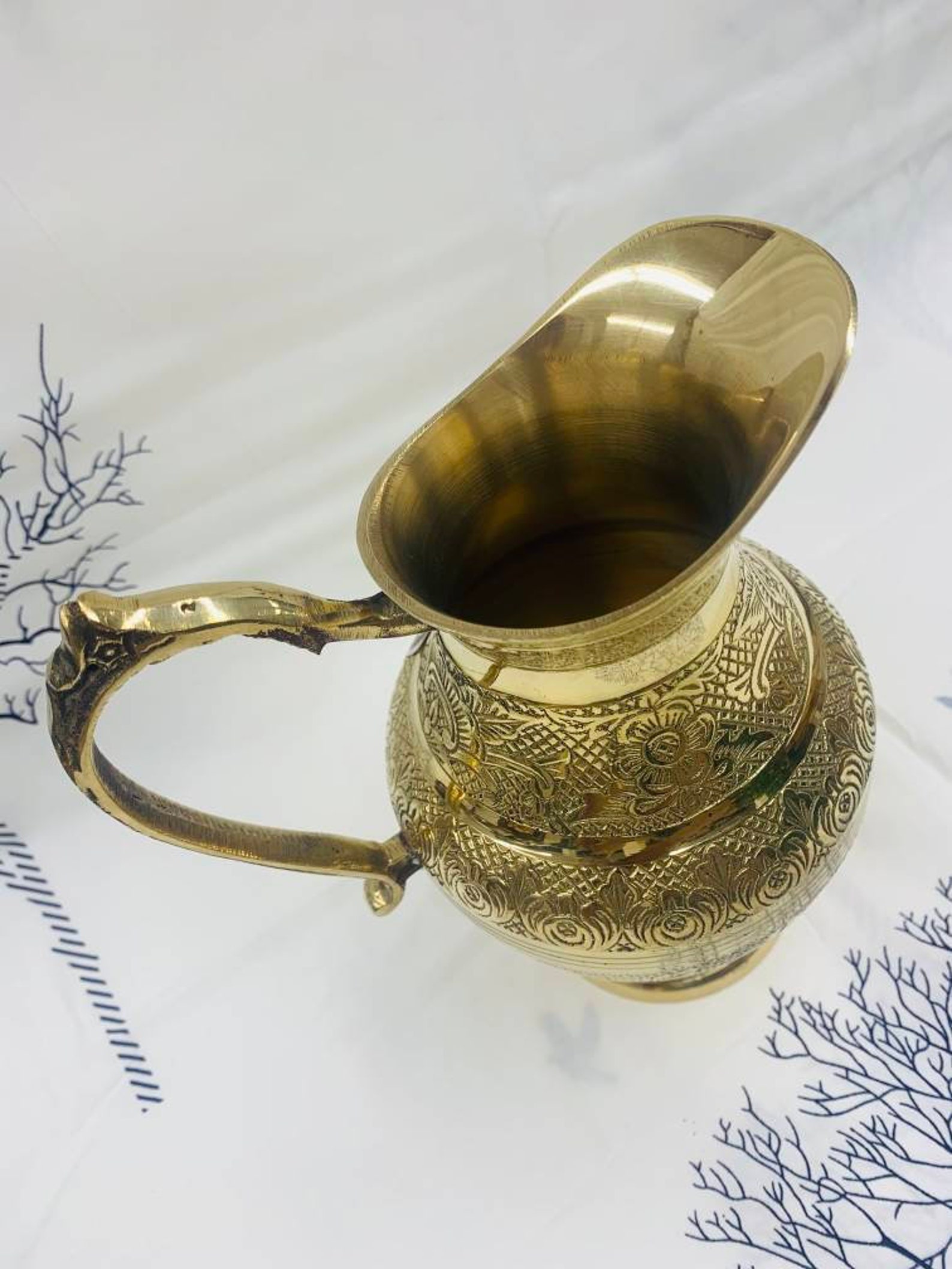 Vintage Indian Brass Decorative Water Jug Water Serve Etsy UK