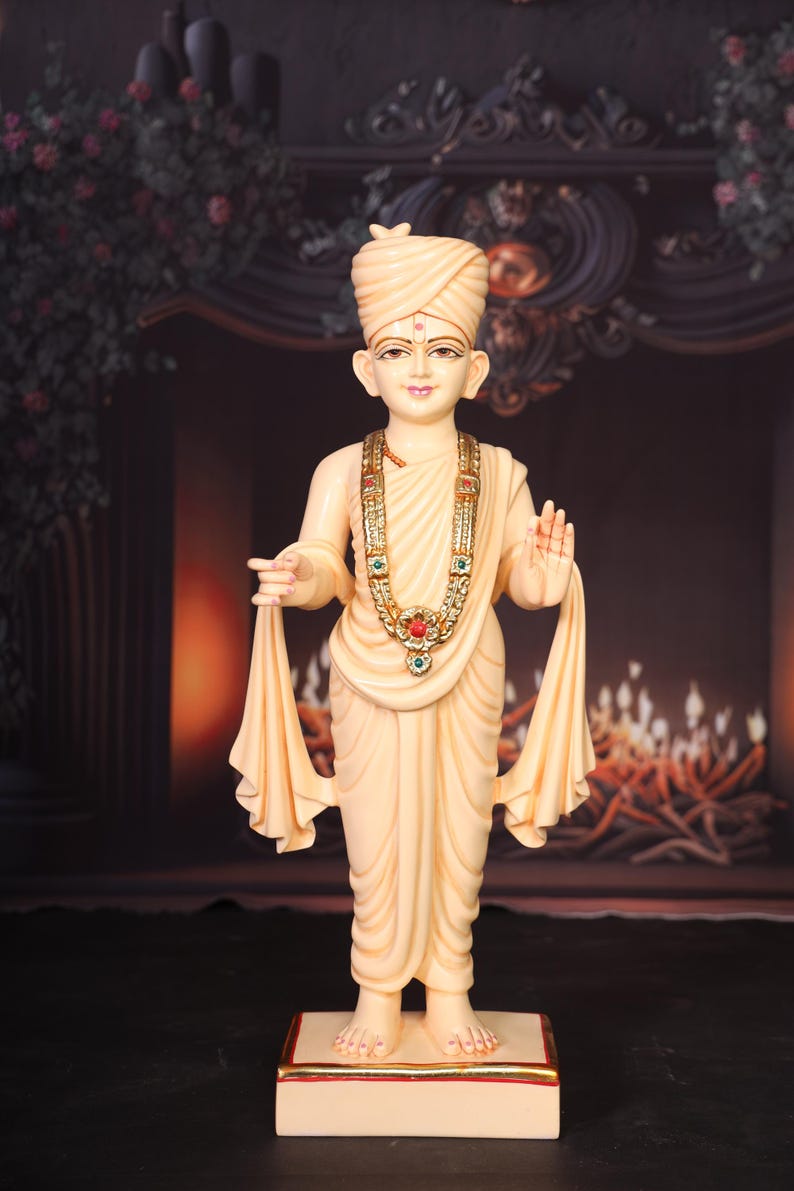 Akshar Purushottam 24 Inch Statue | Swaminarayan Murti | Marble Dust ...