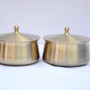 Bronze (Kansa) 100 % Medium Rice Vessel, best way to cooking food, organic cooking, comes with free Lid,