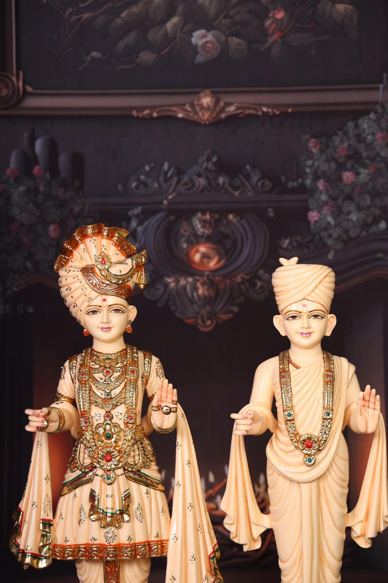Akshar Purushottam 24 Inch Statue | Swaminarayan Murti | Marble Dust ...