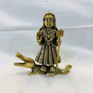 Ma Statue in Brass Hindu Goddess Idols Hindu God Deity Statue Khodiyar Mata Sculpture Indian Idol Khodiyar Ma Murti Temple Decor