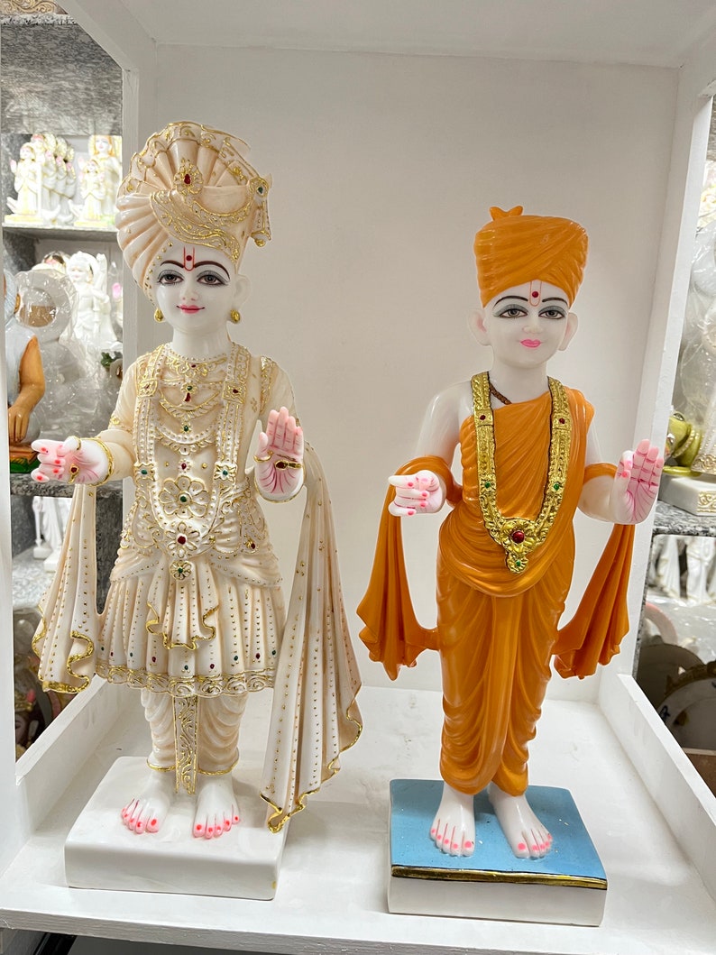 Akshar Purushottam 24 Inch Statue | Swaminarayan Murti | Marble Dust ...