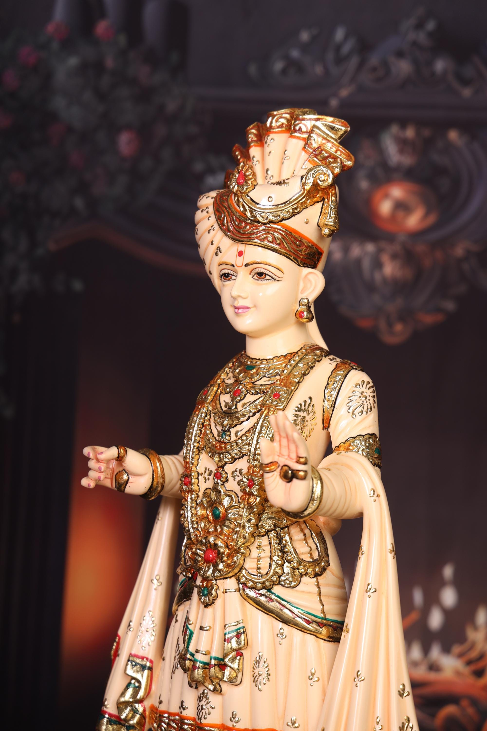 Akshar Purushottam 24 Inch Statue | Swaminarayan Murti | Marble Dust ...