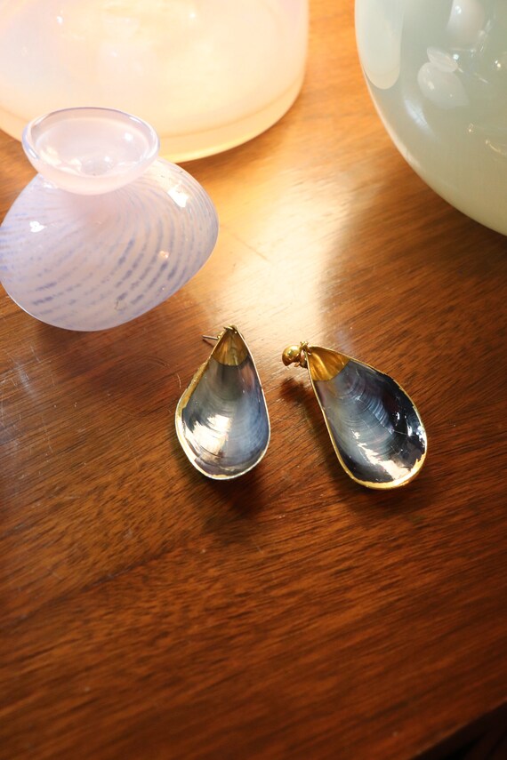 Abalone Shell Drop Earrings - image 3