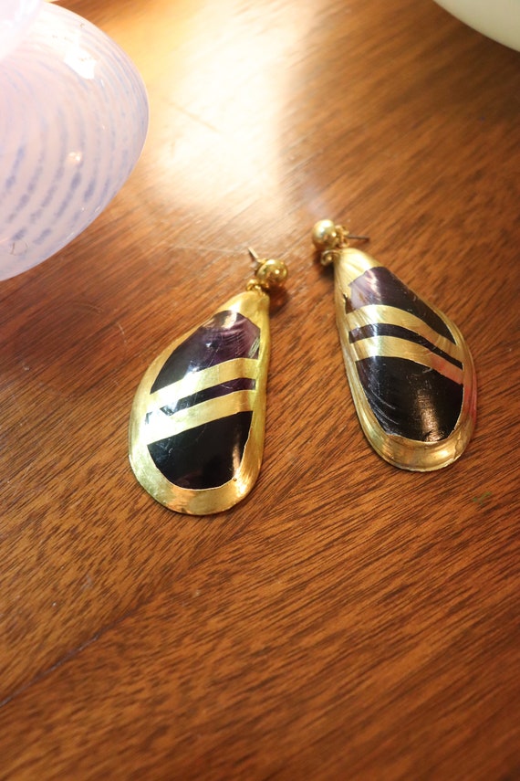 Abalone Shell Drop Earrings - image 2