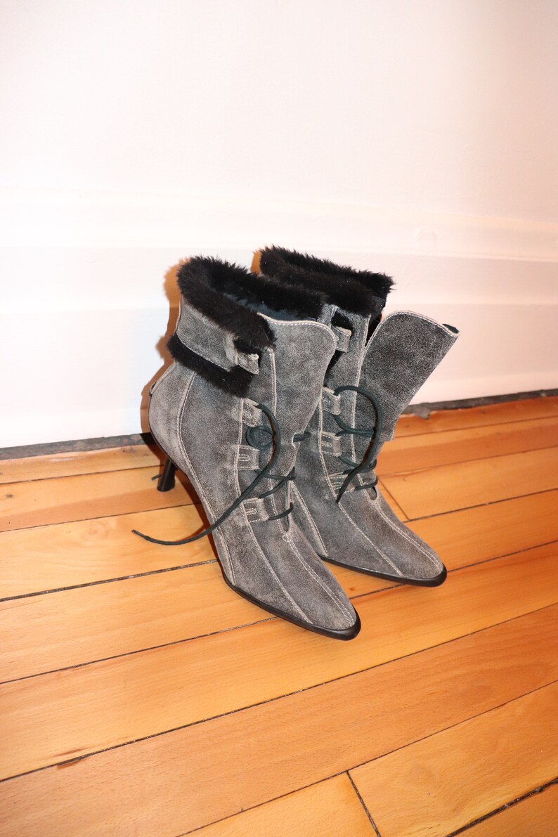 distressed leather booties