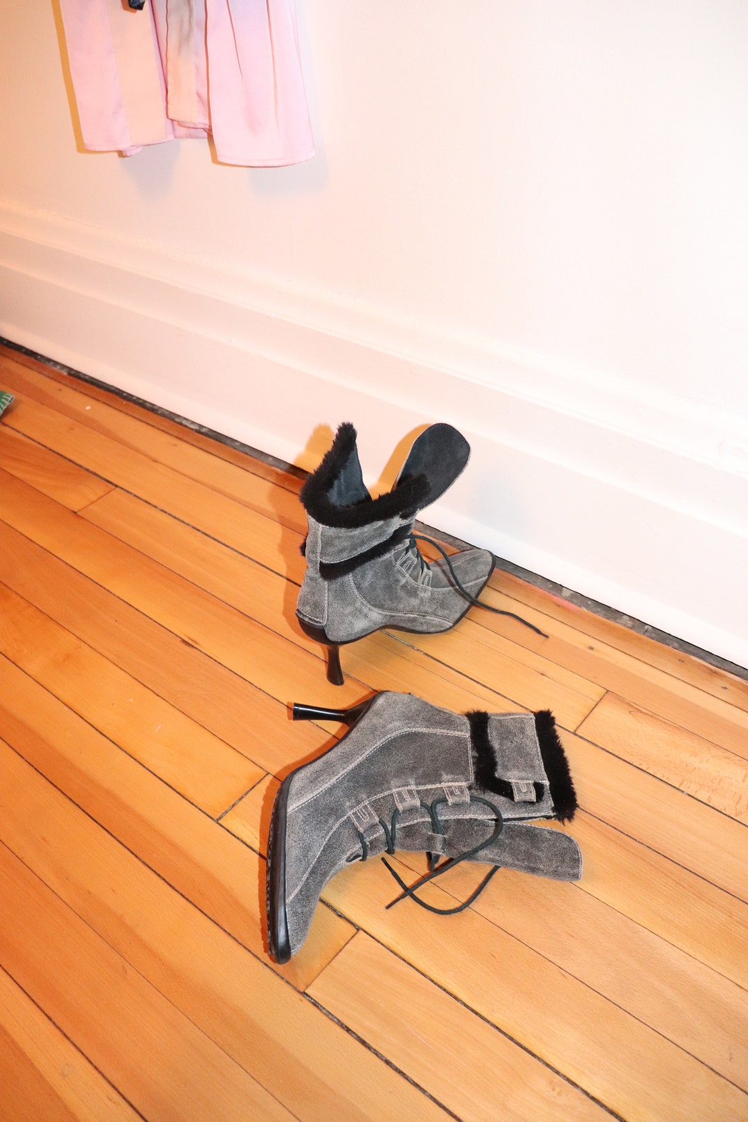 distressed leather booties