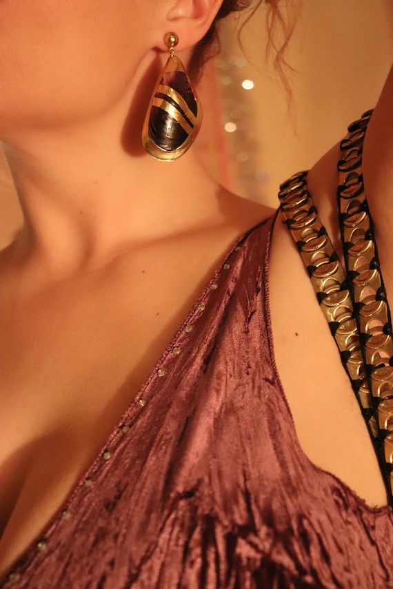 Abalone Shell Drop Earrings - image 1