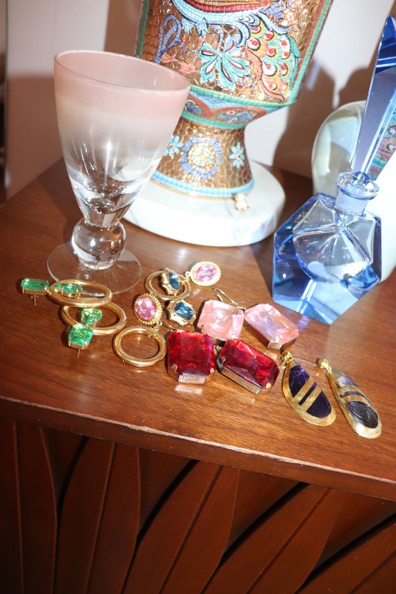 Red Ruby Statement Earrings - image 4