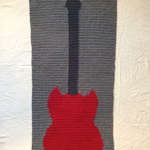 Guitar SG Style Crochet Graphgan Pattern Single Crochet Chart and Written Instructions