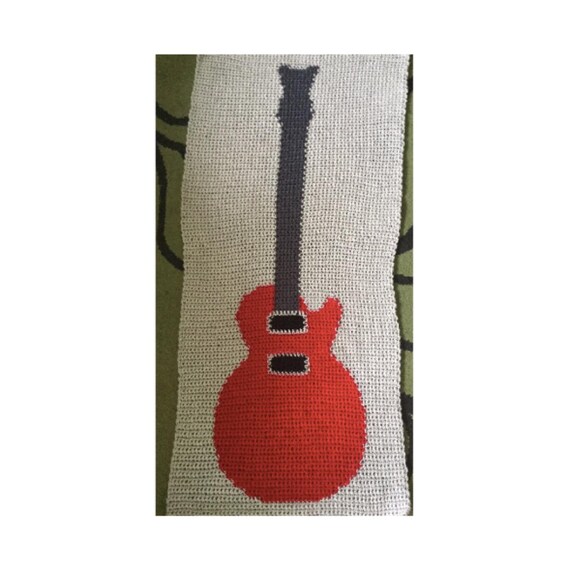 Electric Guitar Les Paul Crochet Graphgan Pattern Single Crochet